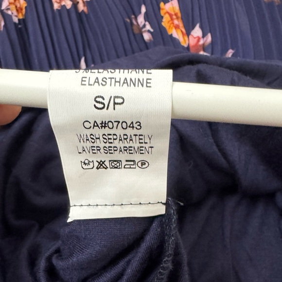 Blue and Orange Pleated Tie Front Long Sleeve floral midi Dress - Picture 9 of 10